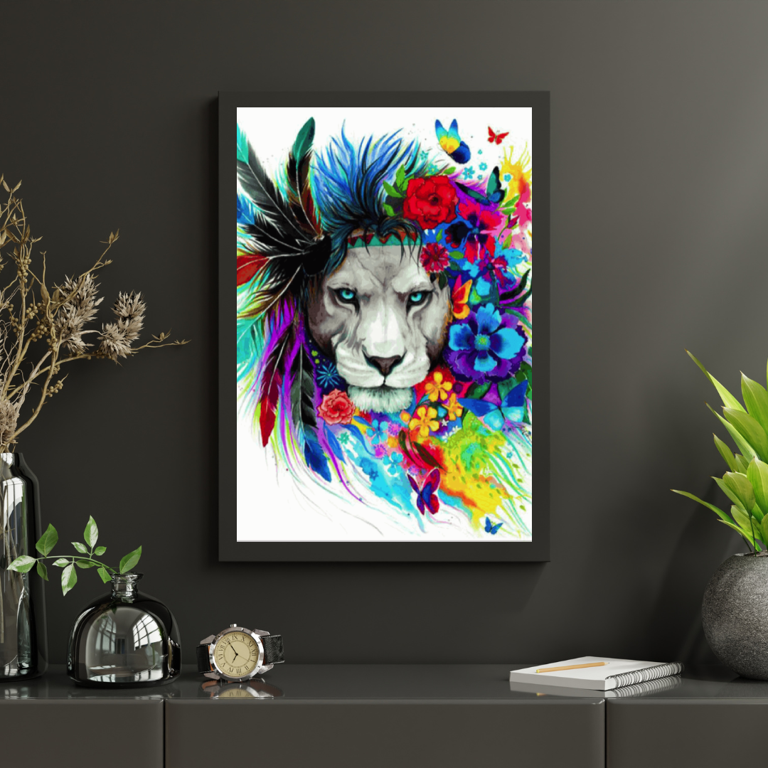 Diamond Painting Lew z piórami - SEOS Shop ®