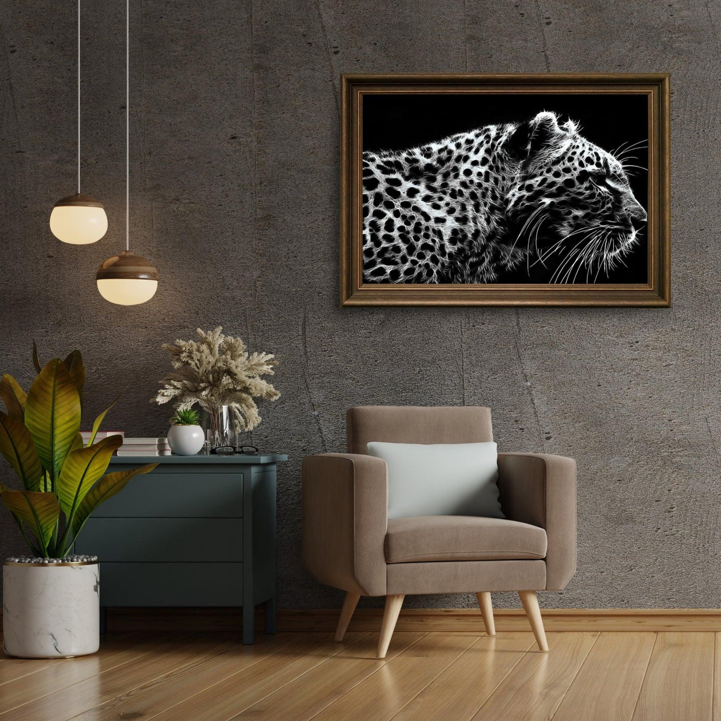 Diamond Painting Lampart czarno-biały - SEOS Shop ®