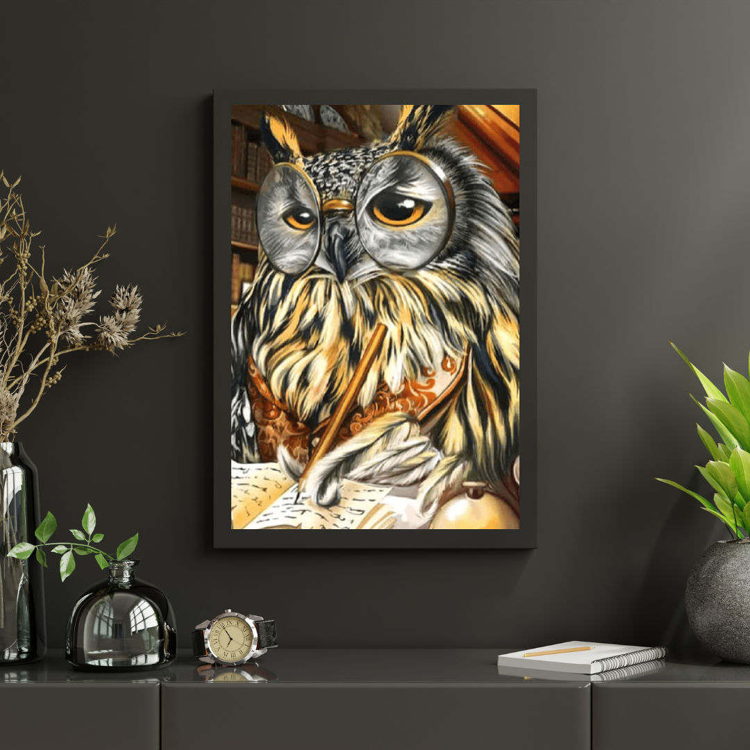 Diamond Painting Sowa pisze na papierze - SEOS Shop ®
