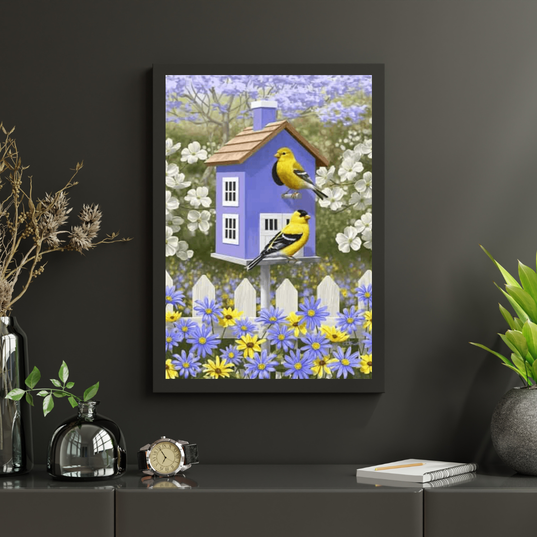 Diamond Painting Ptak w ogrodzie kwiatowym - SEOS Shop ®
