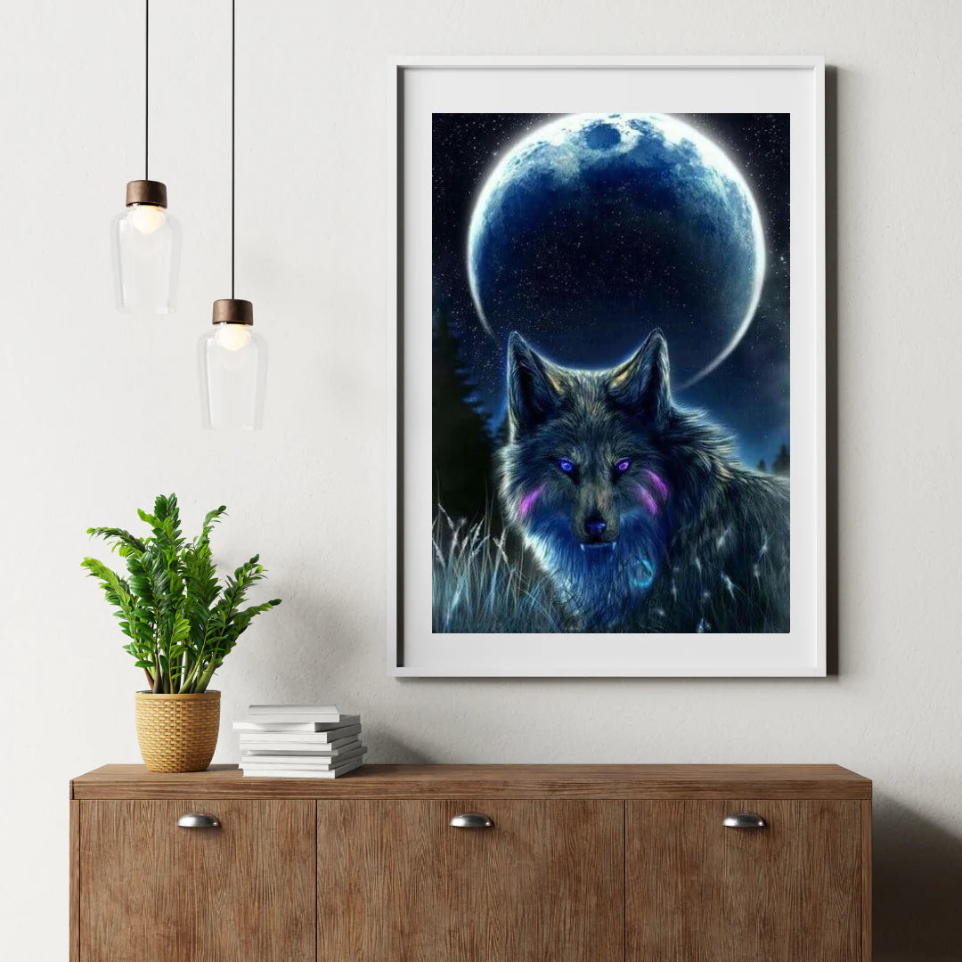 Diamond Painting Pełnia Księżyca Wilk - SEOS Shop ®