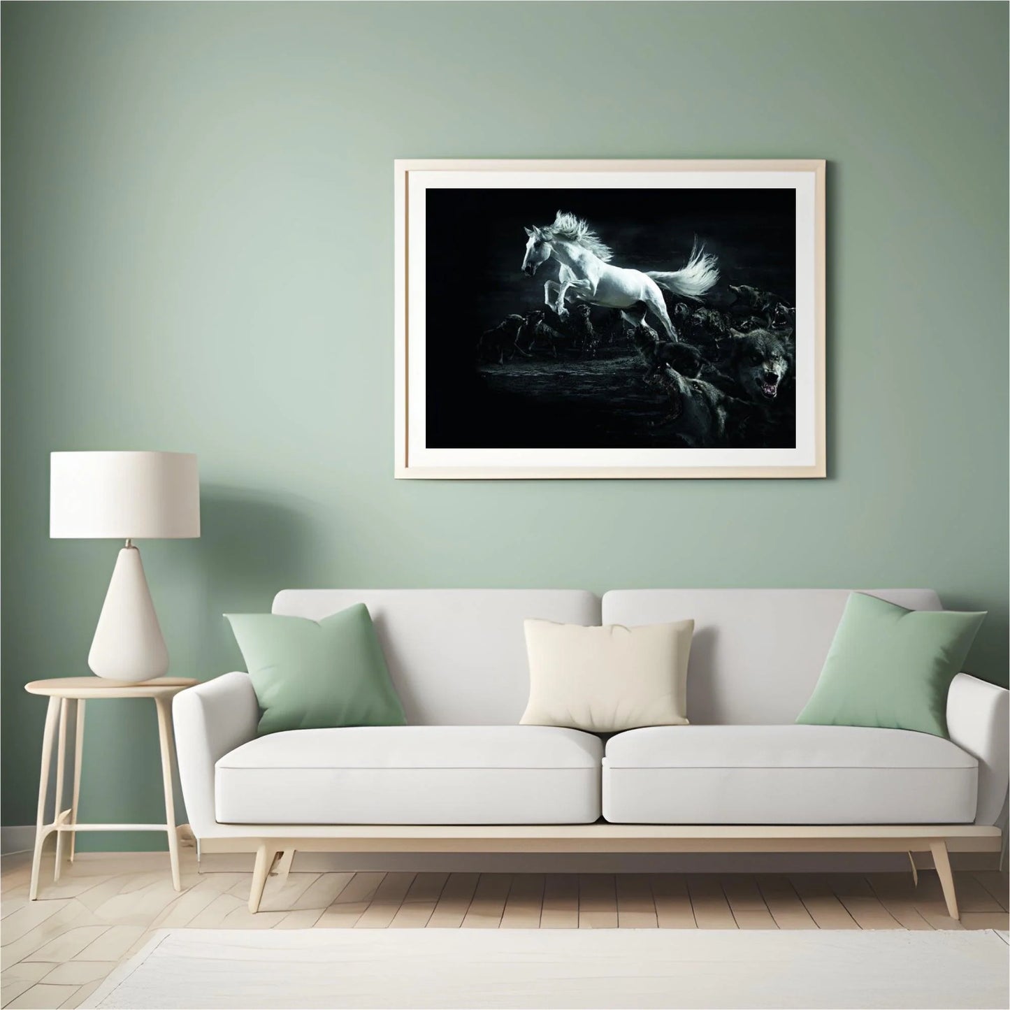 Diamond Painting Białe konie i wilki - SEOS Shop ®