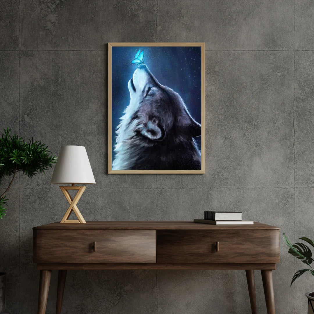 Diamond Painting Wilk z motylem - SEOS Shop ®