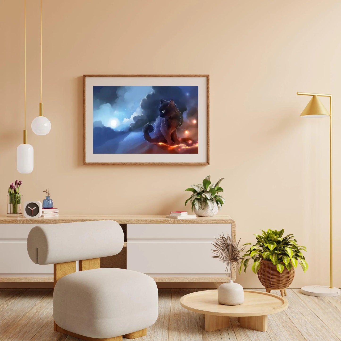 Diamond Painting Czarny Kot z Wulkanem - SEOS Shop ®