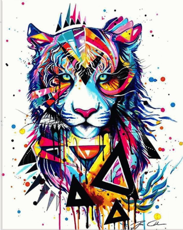 Diamond Painting Kolorowy Tygrys - SEOS Shop ®