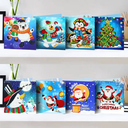 Diamond painting kartki bożonarodzeniowe - zestaw 8 - w tym koperty