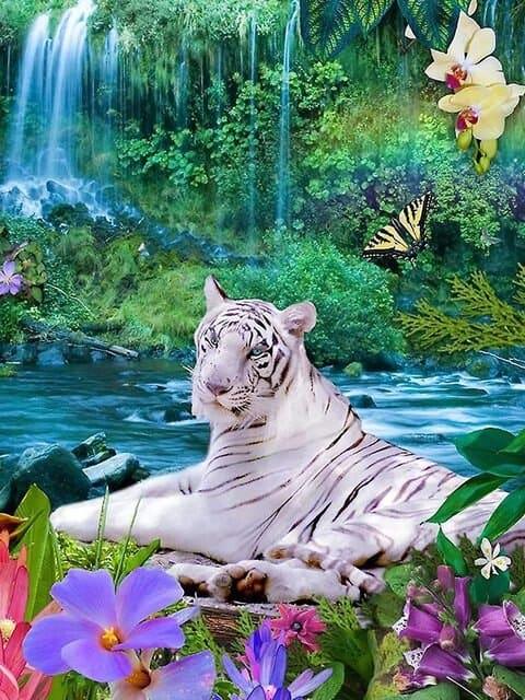 Diamond Painting Biały Tygrys - SEOS Shop ®