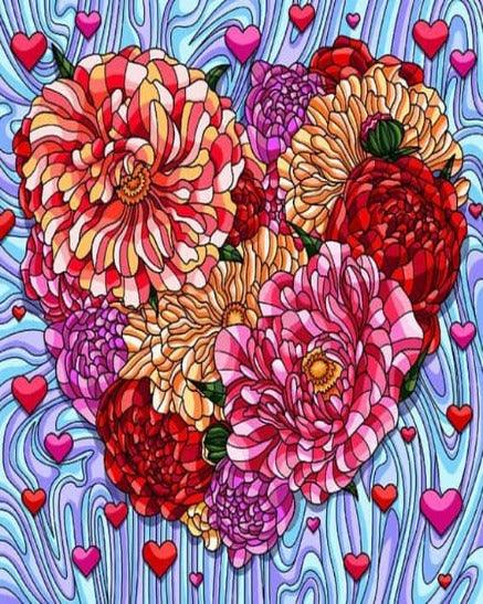 Diamond Painting Kwiaty Serce - SEOS Shop ®