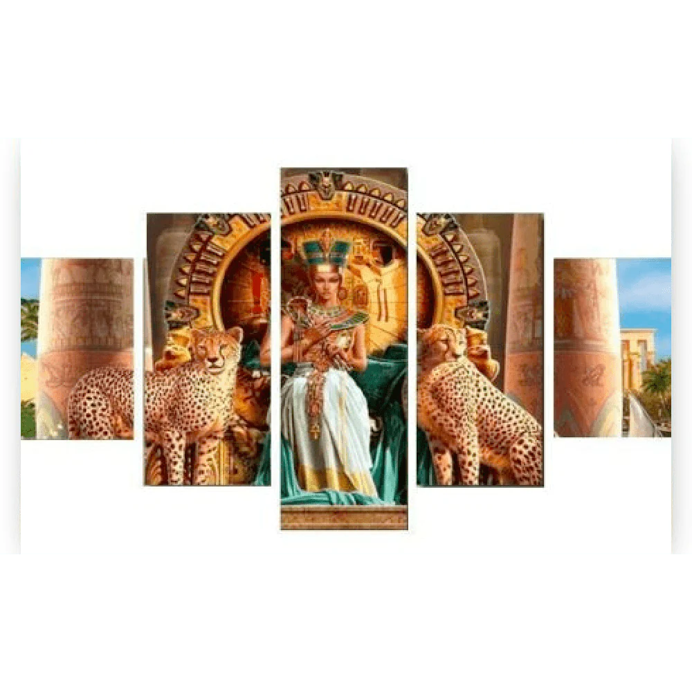 Diamond Painting Kleopatra z lampartami 5 paneli - SEOS Shop ®