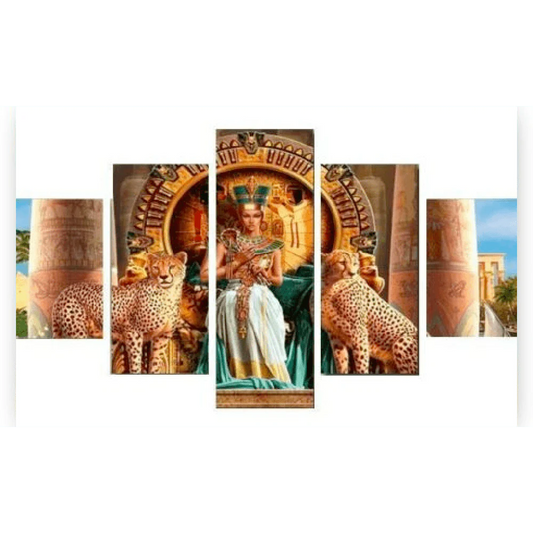 Diamond Painting Kleopatra z lampartami 5 paneli - SEOS Shop ®
