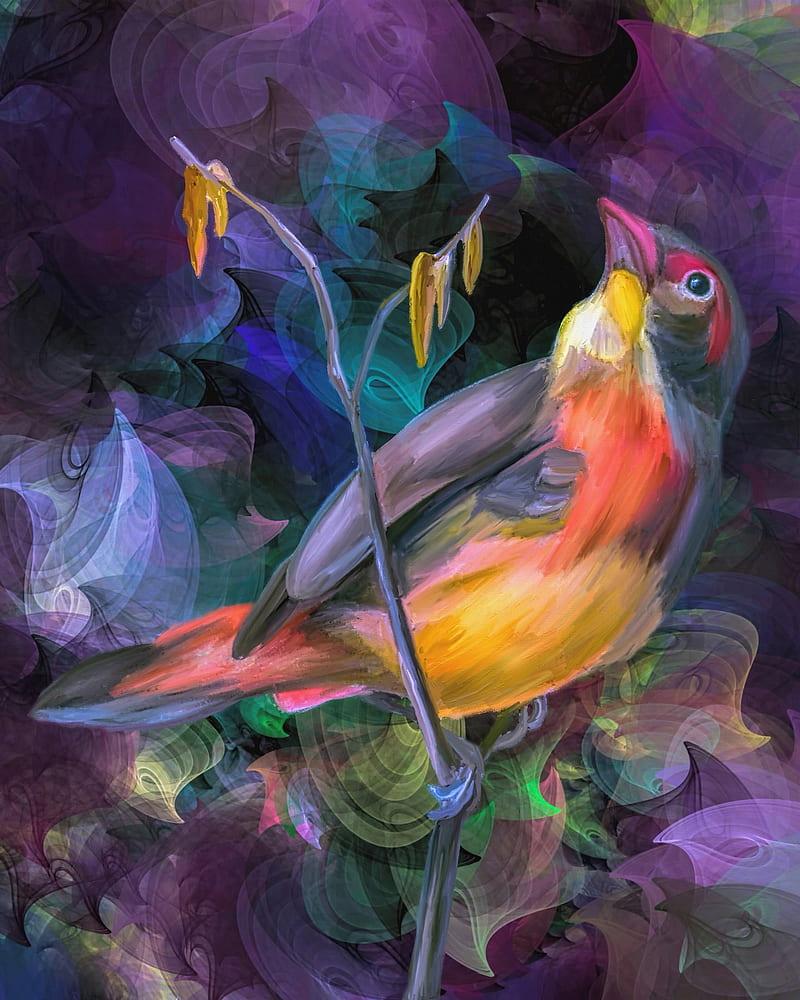 Diamond Painting - Ptak w kolorowym otoczeniu - SEOS®