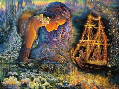 Diamond Painting Wróżki w magicznej łódce - SEOS Shop ®