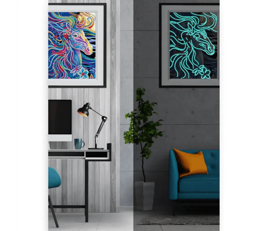 Diamond Painting Świecący w Ciemności - Koń - SEOS Shop ®