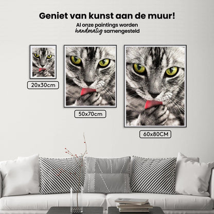 Diamond Painting Kot liżący rękę - SEOS Shop ®