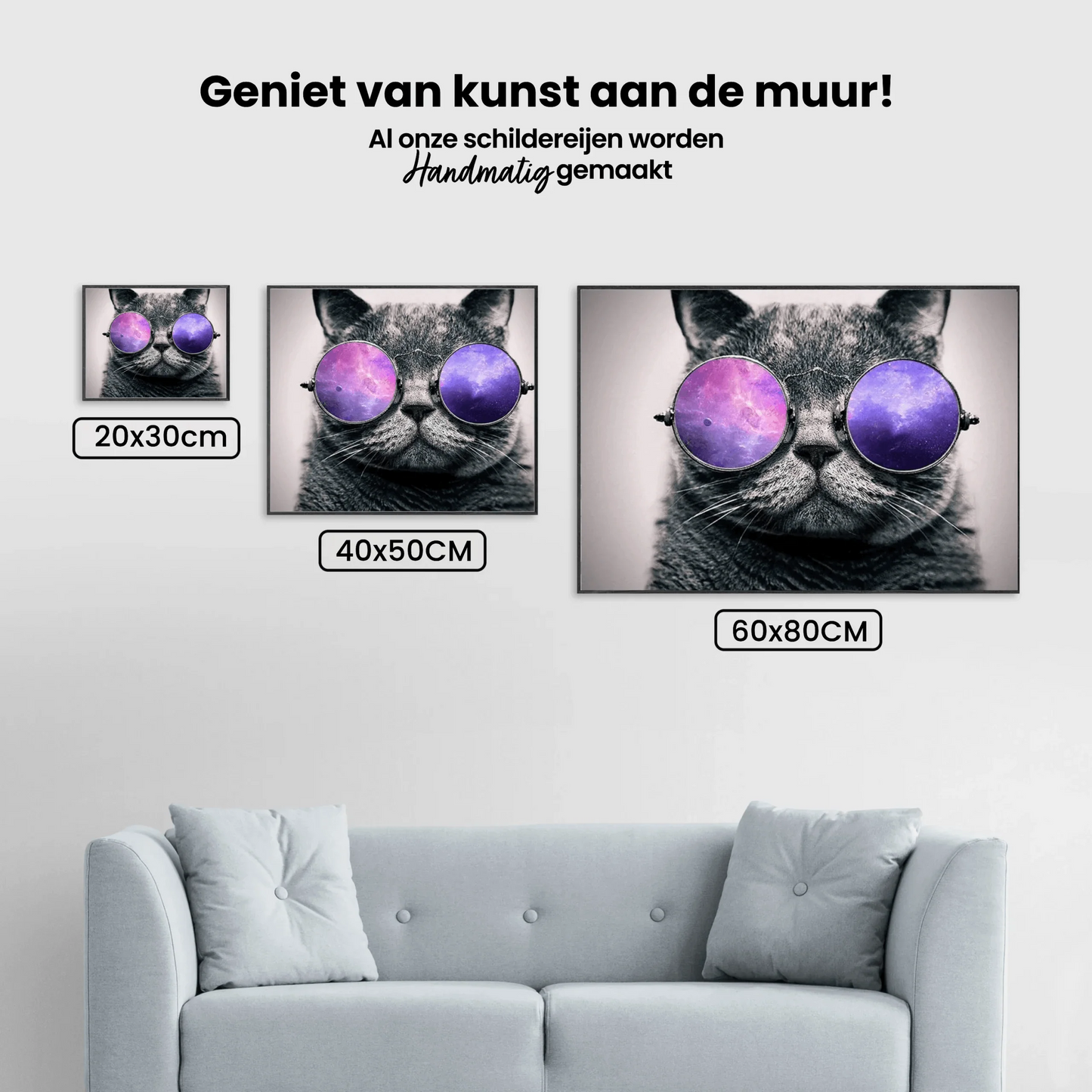Diamond Painting Kot w fioletowych okularach - SEOS Shop ®