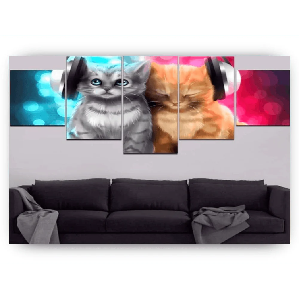 Diamond Painting Koty z słuchawkami 5-elementowy - SEOS Shop ®