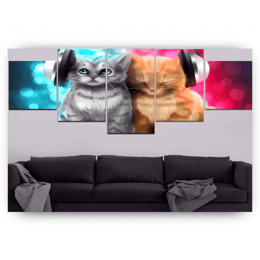 Diamond Painting Koty z słuchawkami 5-elementowy - SEOS Shop ®