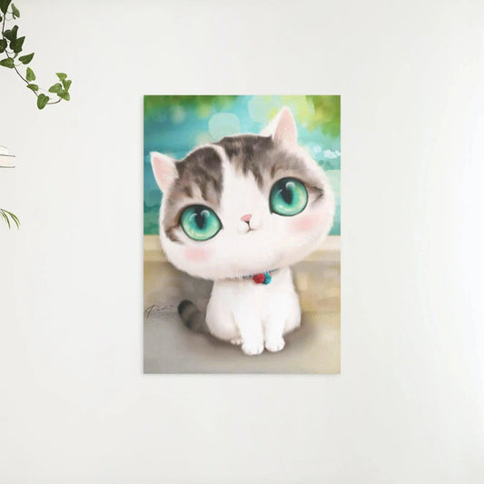 Diamond Painting Kotek z dużymi turkusowymi oczami - SEOS Shop ®
