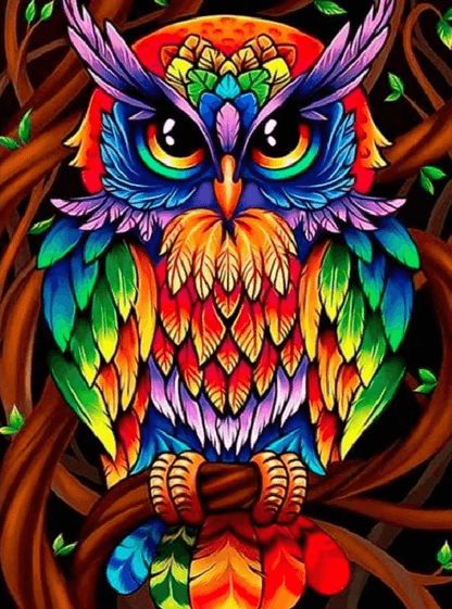 Diamond Painting Kolorowa sówka - SEOS Shop ®