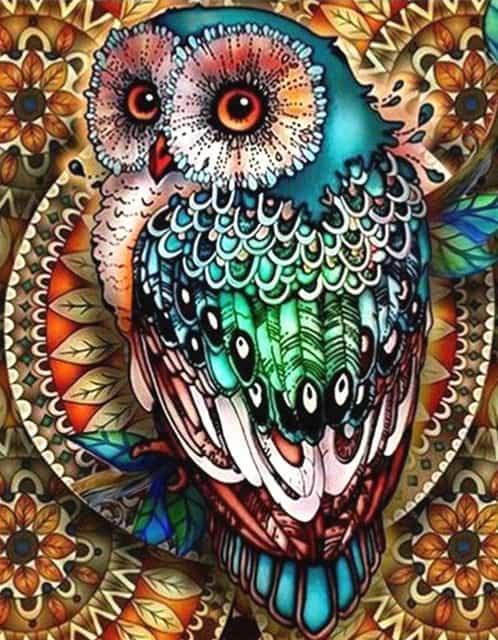 Diamond Painting Kolorowa sówka - SEOS Shop ®