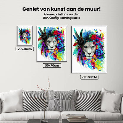 Diamond Painting Lew z piórami - SEOS Shop ®