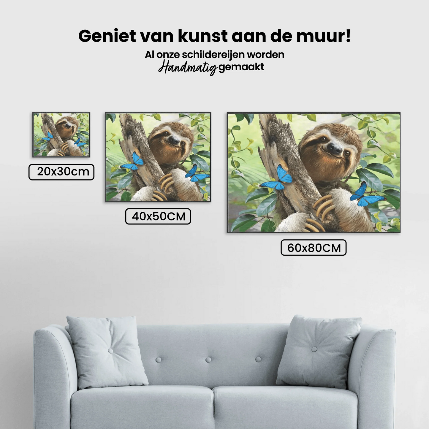 Diamond Painting Lampart z niebieskimi motylami - SEOS Shop ®