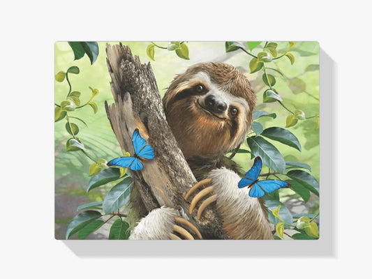 Diamond Painting Lampart z niebieskimi motylami - SEOS Shop ®