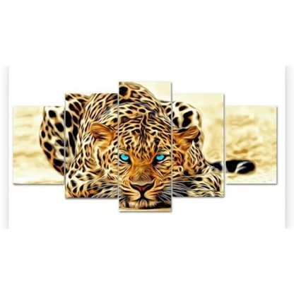 Diamond Painting Lampart z niebieskimi oczami 5 części - SEOS Shop ®