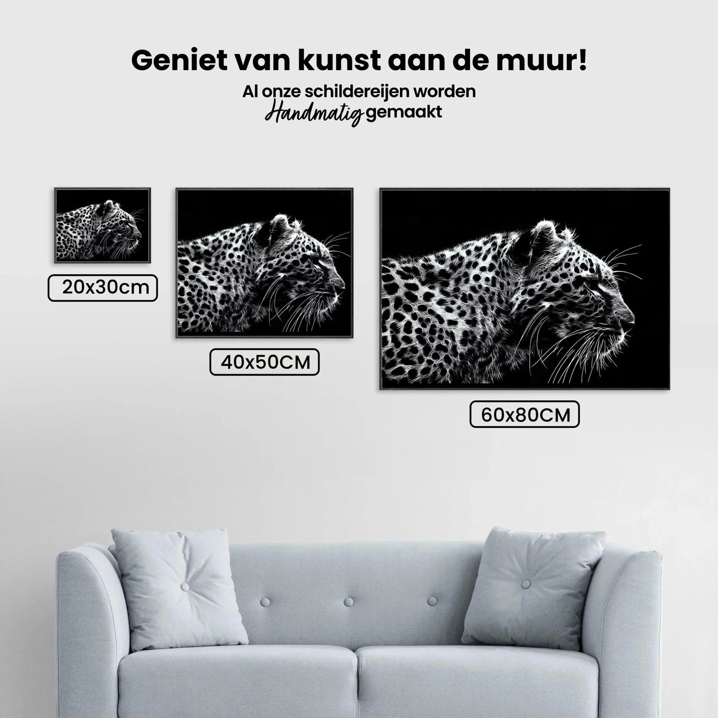 Diamond Painting Lampart czarno-biały - SEOS Shop ®