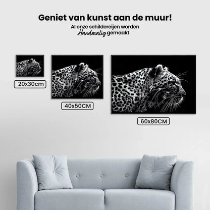 Diamond Painting Lampart czarno-biały - SEOS Shop ®
