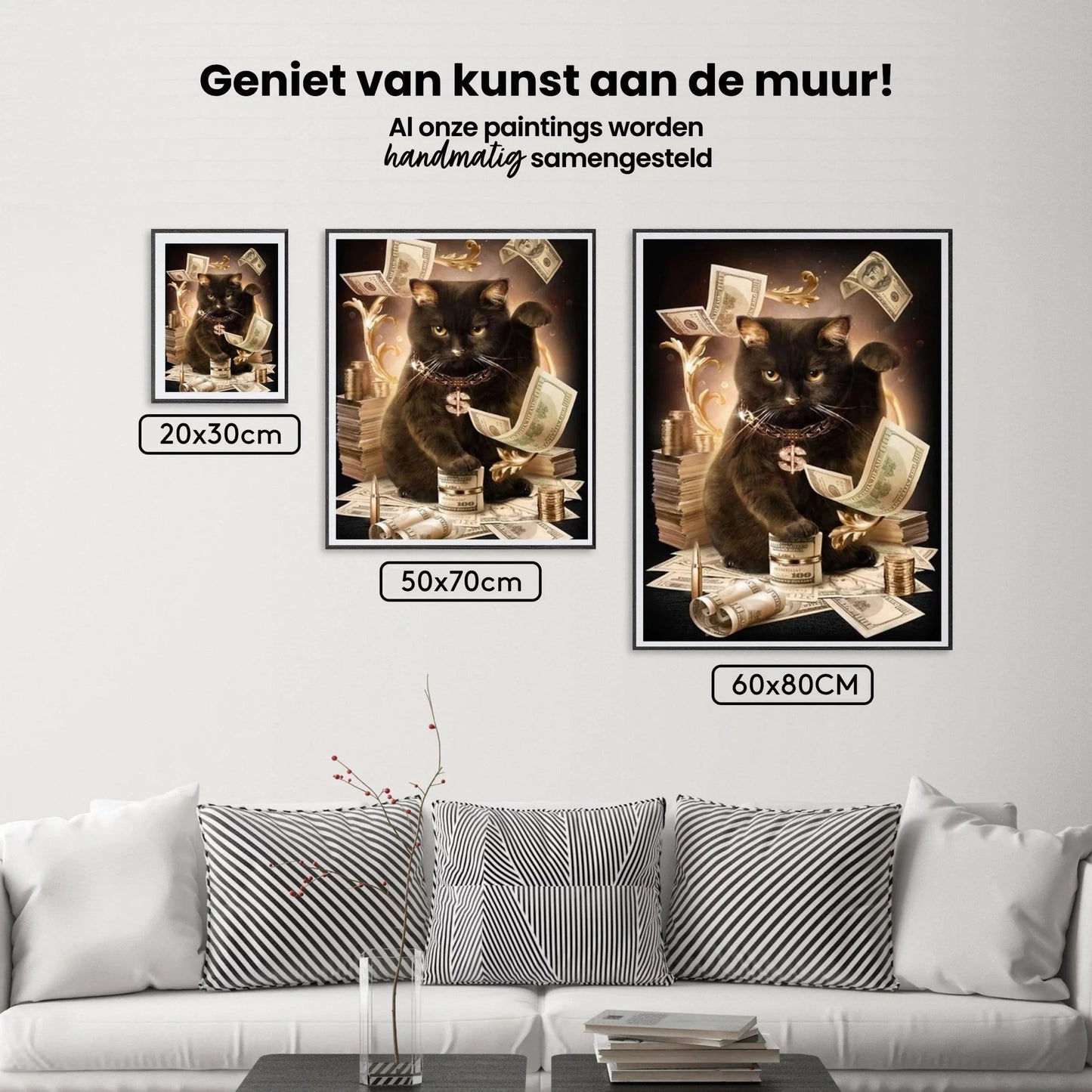 Diamond Painting Nowoczesny czarny kot - SEOS Shop ®