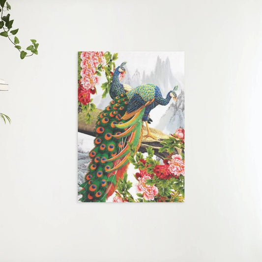 Diamond Painting Piękny paw z kwiatem - SEOS Shop ®