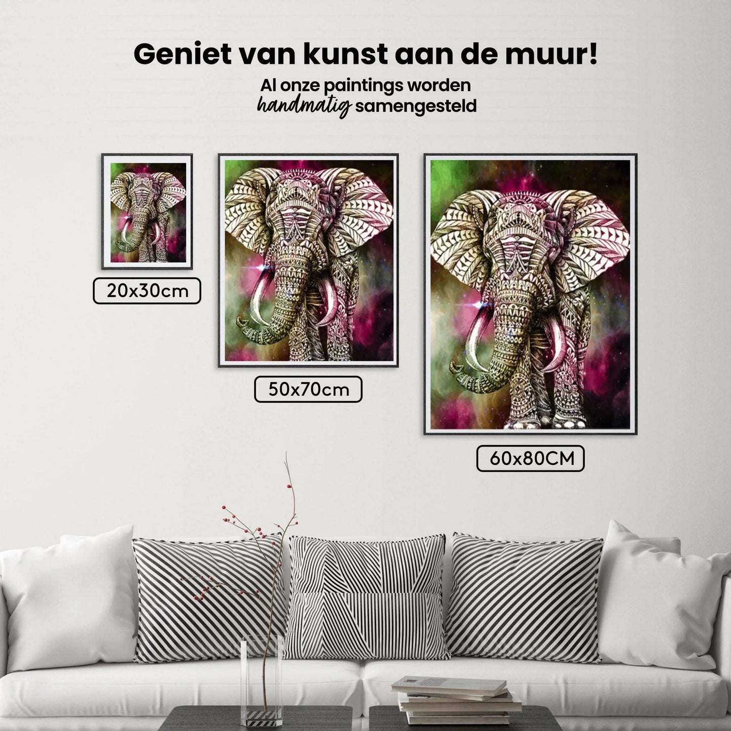 Diamond Painting Słoń Zielono-Różowy - SEOS Shop ®