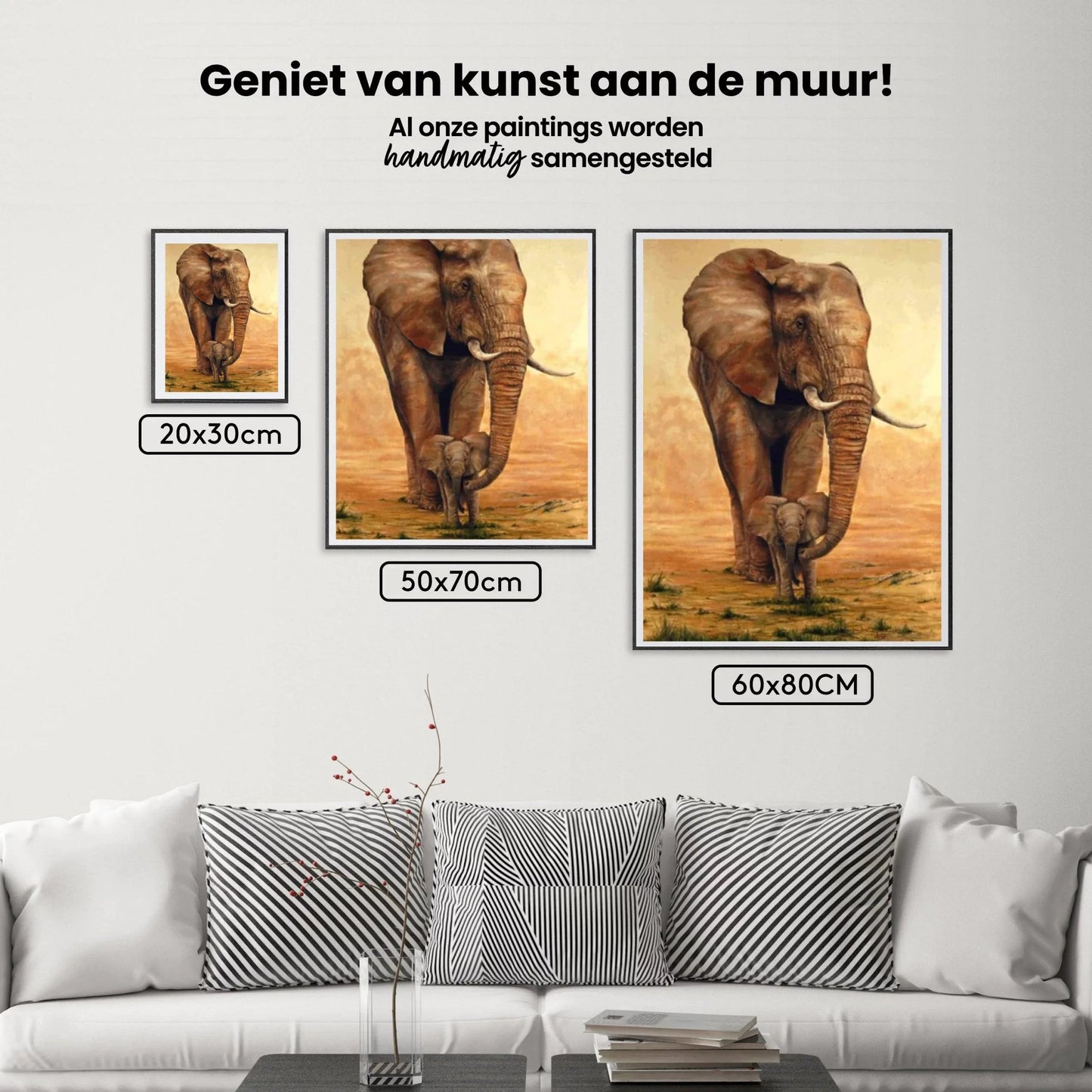 Diamond Painting Słoń z Cielakiem na Sawannie - SEOS Shop ®
