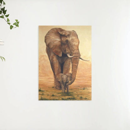 Diamond Painting Słoń z Cielakiem na Sawannie - SEOS Shop ®