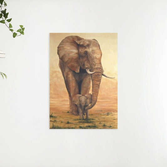 Diamond Painting Słoń z Cielakiem na Sawannie - SEOS Shop ®