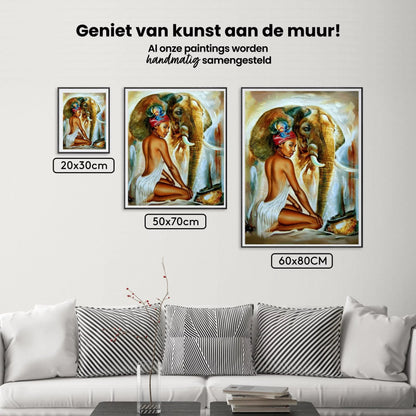 Diamond Painting Słoń z damą - SEOS Shop ®