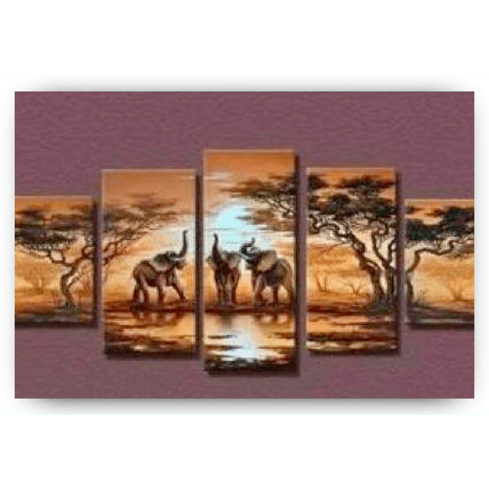 Diamond Painting Słonie na safari 5 części - SEOS Shop ®