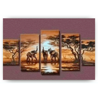 Diamond Painting Słonie na safari 5 części - SEOS Shop ®