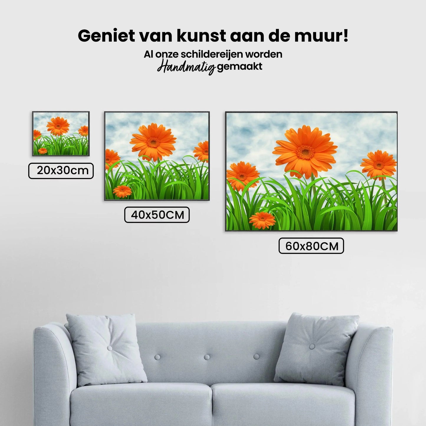 Diamond Painting Pomarańczowe Margerytki - SEOS Shop ®