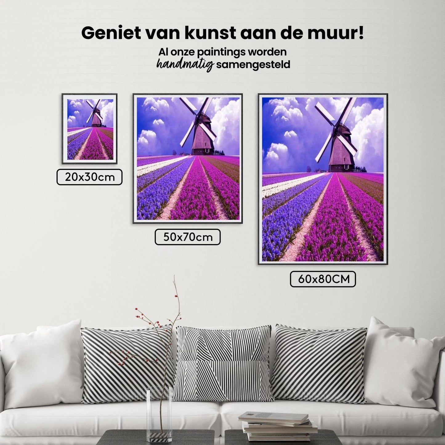 Diamond Painting Fioletowe tulipany z wiatrakiem - SEOS Shop ®
