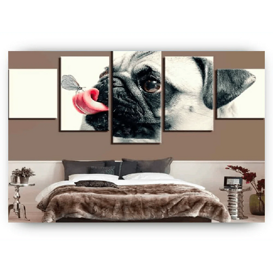 Diamond Painting Szczeniak z motylem na języku 5-elementowy - SEOS Shop ®