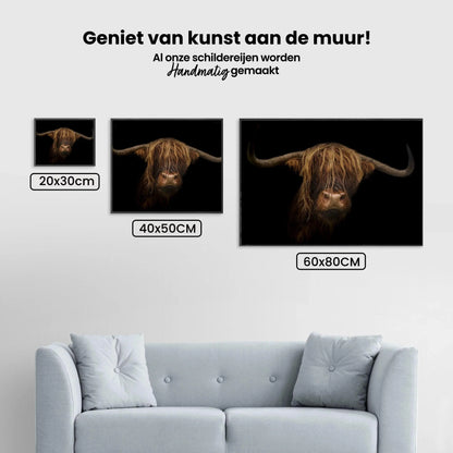 Diamond Painting Szkocki Highlands - Majestatyczny szkocki highlander w obrazie - SEOS Shop ®
