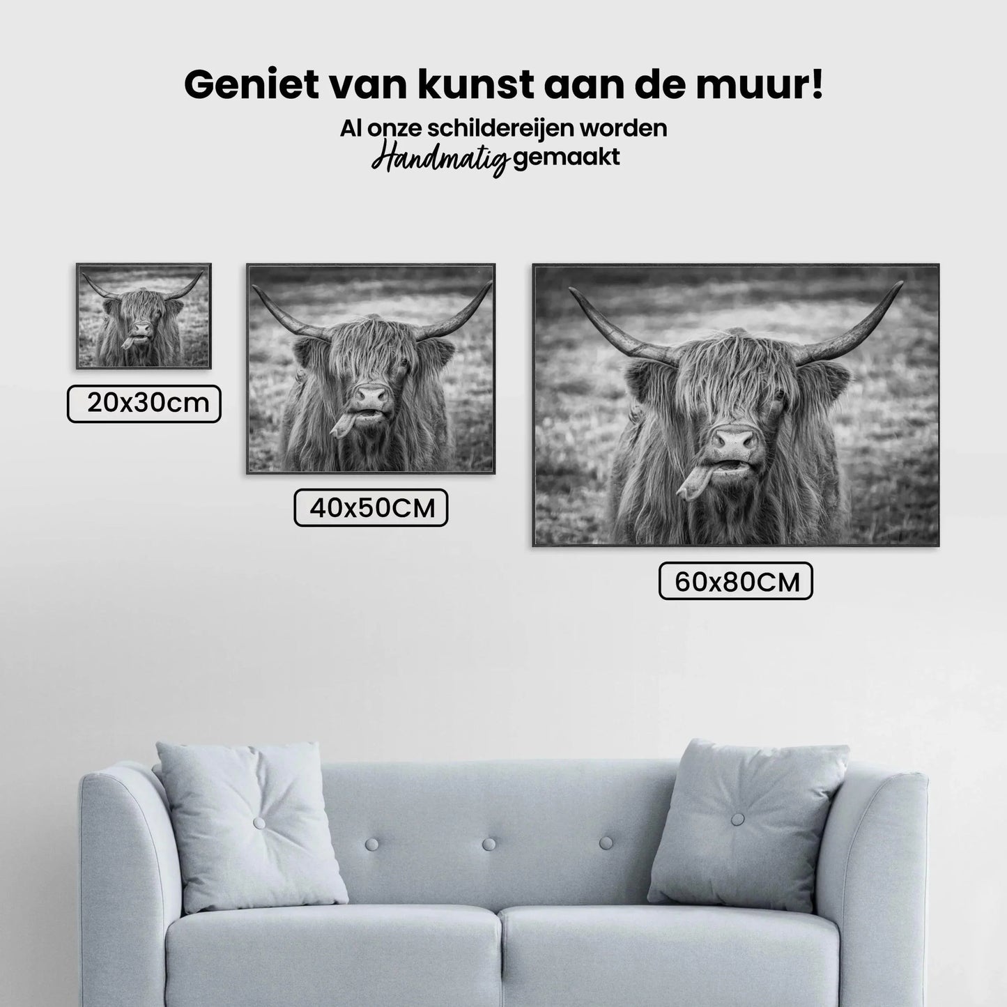 Diamond Painting Szkocki Highlands - Czarno-biała grafika Szkockiego Highlands - SEOS Shop ®