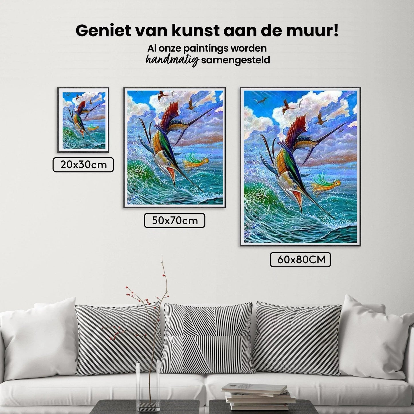 Diamond Painting Skaczące ryby żaglowe i latające ryby - SEOS Shop ®