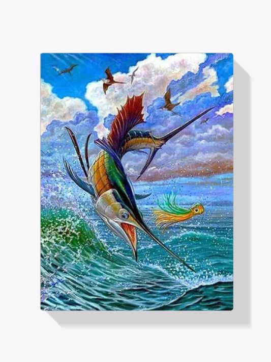 Diamond Painting Skaczące ryby żaglowe i latające ryby - SEOS Shop ®