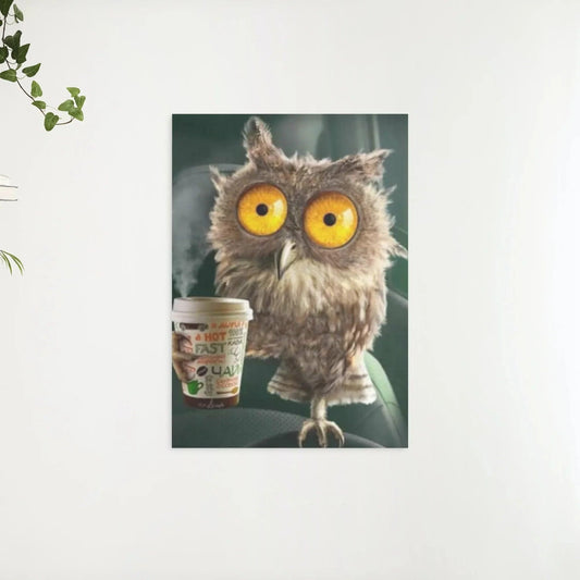 Diamond Painting Sowa z kieliszkiem kawy - SEOS Shop ®