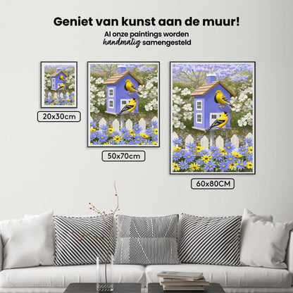 Diamond Painting Ptak w ogrodzie kwiatowym - SEOS Shop ®