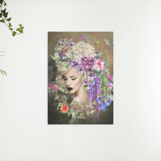 Diamond Painting Kobiety z kwiatem i kolibrkiem - SEOS Shop ®