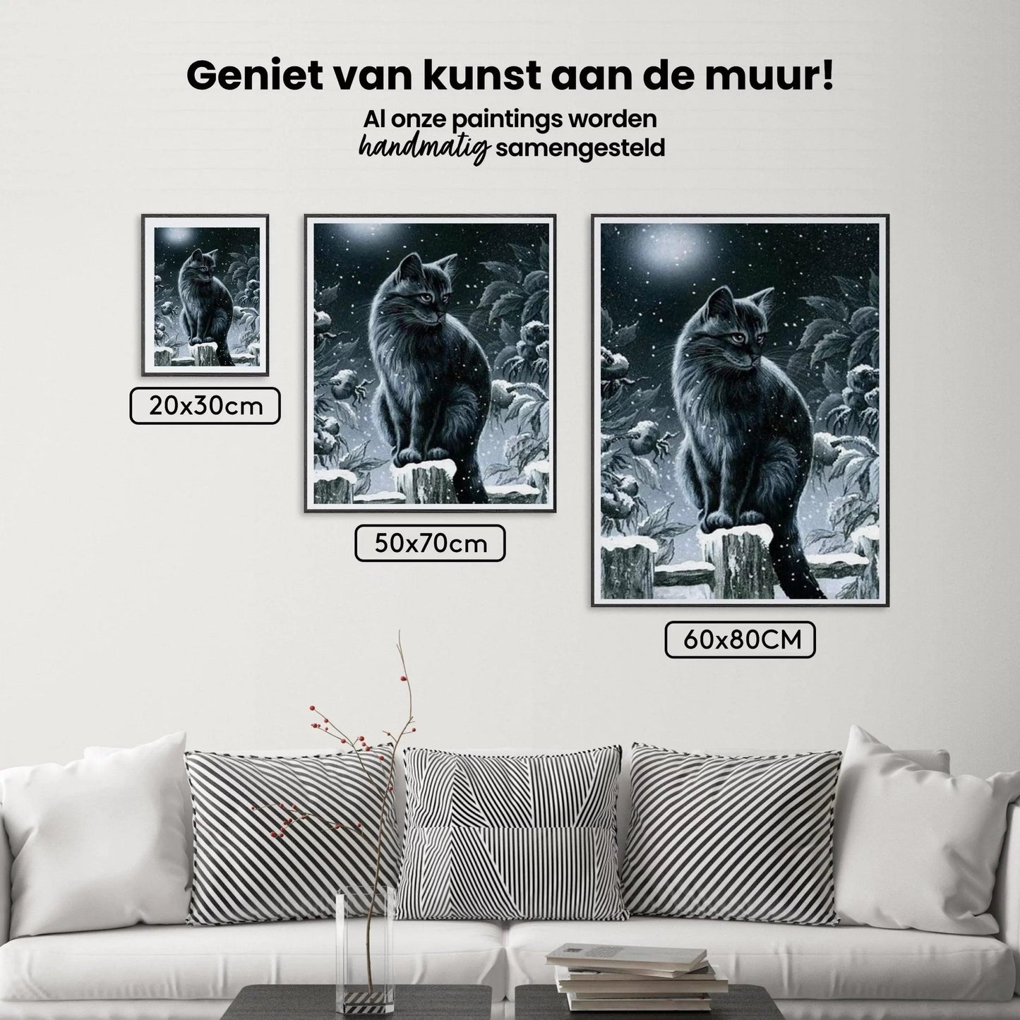 Diamond Painting Zima czarna kotka - SEOS Shop ®